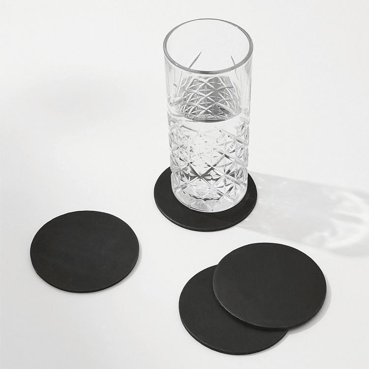 Набор из пяти круглых подставок под стаканы и чайник Нуар Олд Set Of 5 Round Coasters Noire Old