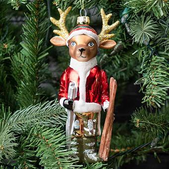 Glass Hanger Ski Elk 2 18 cm