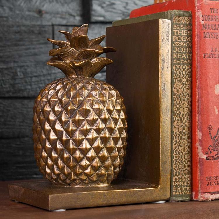 Набор из двух держателей для книг Ананасы Bookend Golden Pineapples
