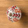 Мебельная ручка Orange Red Fern Hand Painted Ceramic Knob