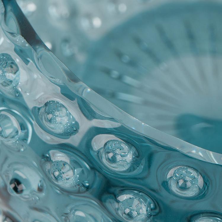 Дымчато-голубая салатница Даймонд Diamond Bowl Underlayered Blue Smoke