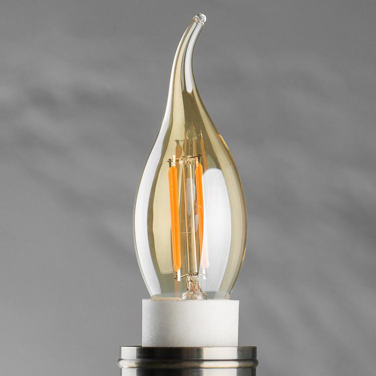 Филаментная светодиодная диммируемая лампа Эдисон Пламя Цитадель E14 4 Вт, золотая колба Edison Flame Gold Citadel E14 4W Dim