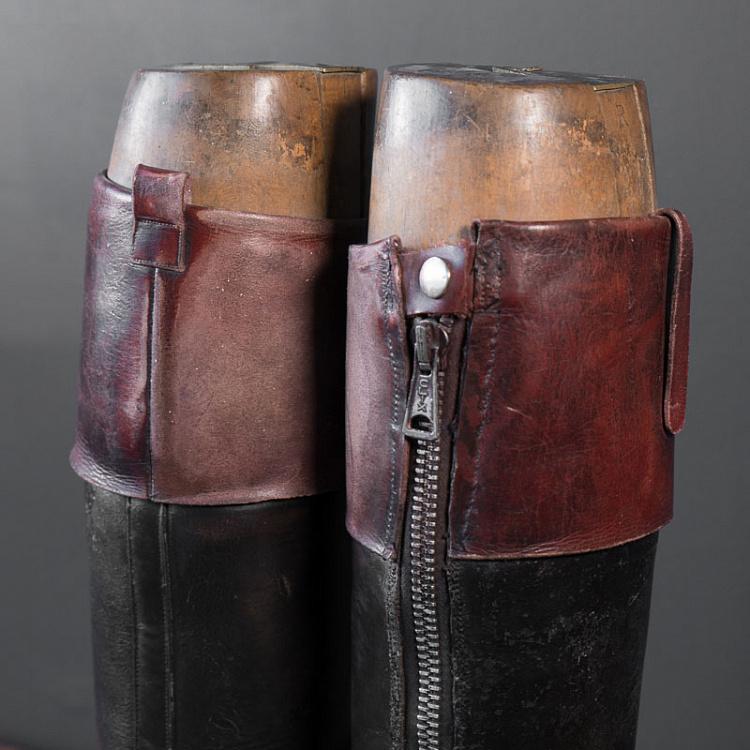 Винтажные сапоги для верховой езды Vintage Black Riding Boots With Shoe Lasts
