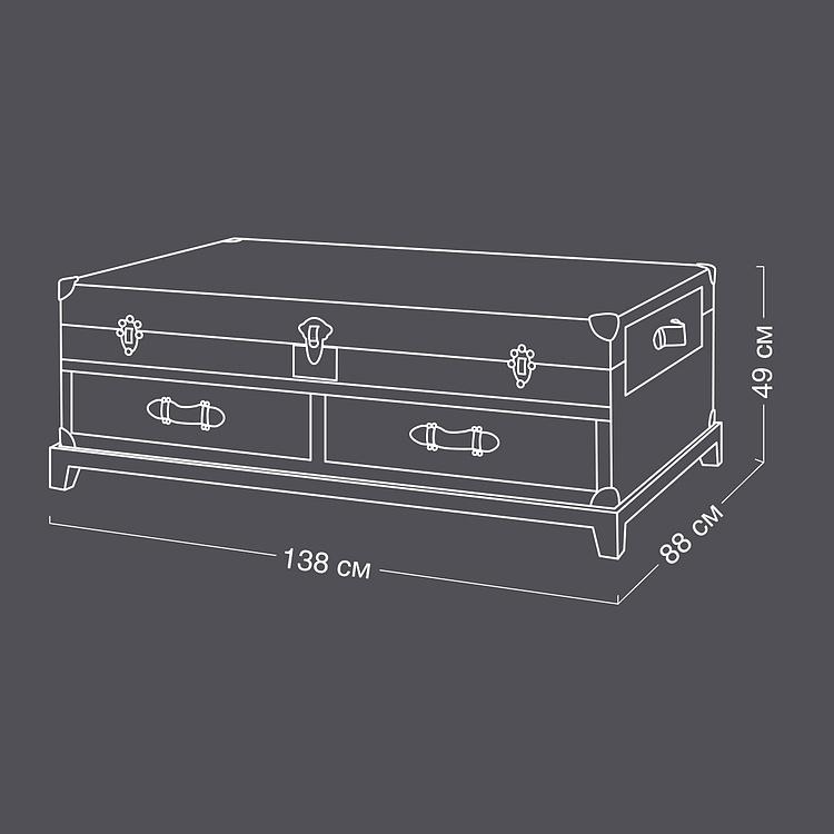 Журнальный стол-сундук Пилигрим, чёрное основание Piligrim Coffee Table, Black Wood RM