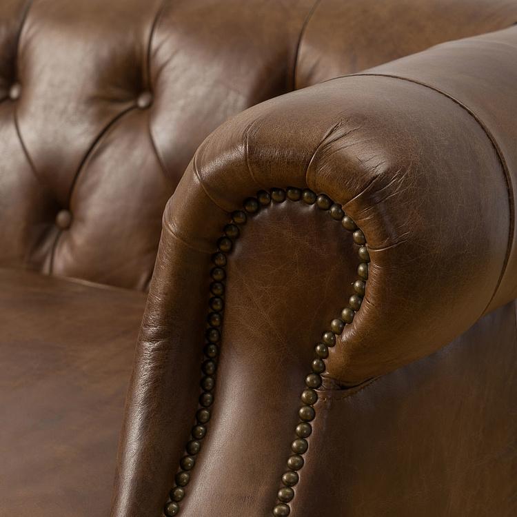 Трёхместный диван Парламент, красно-коричневые ножки Parlament 3 Seater, Red Brown Wood D