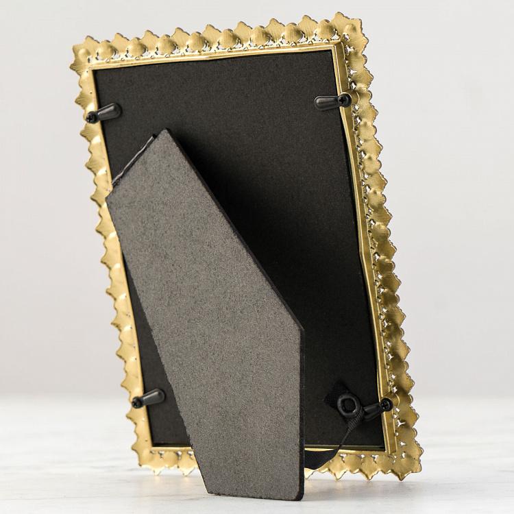 Золотистая цветочная прямоугольная рамка для фото Golden Flowery Rectangular Photo Frame