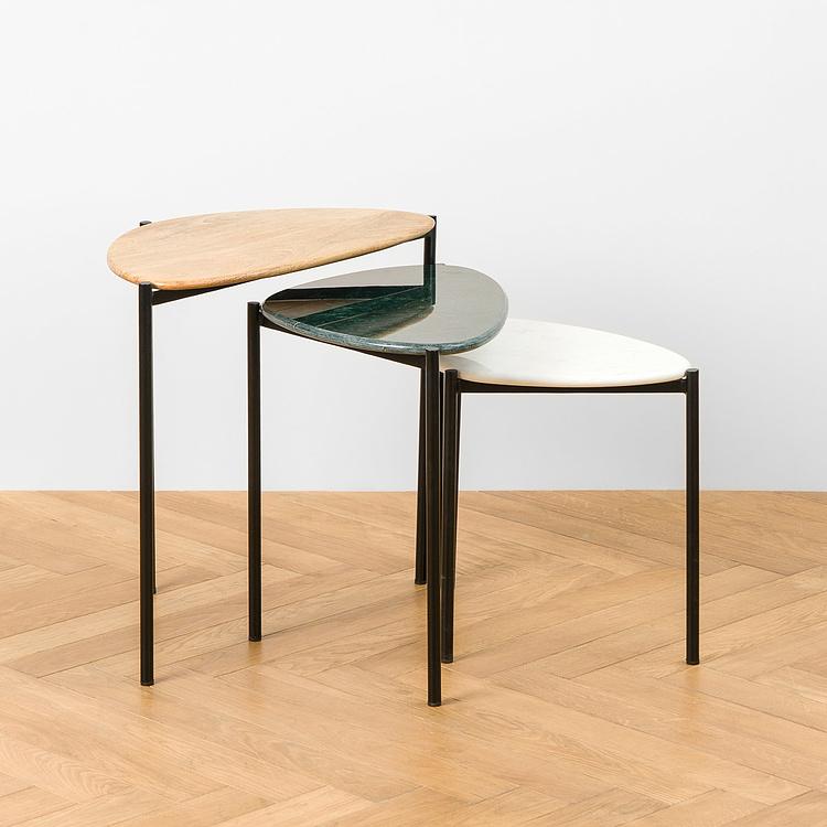 Комплект из трёх столиков Кальва Set Of 3 Calva Nesting Tables