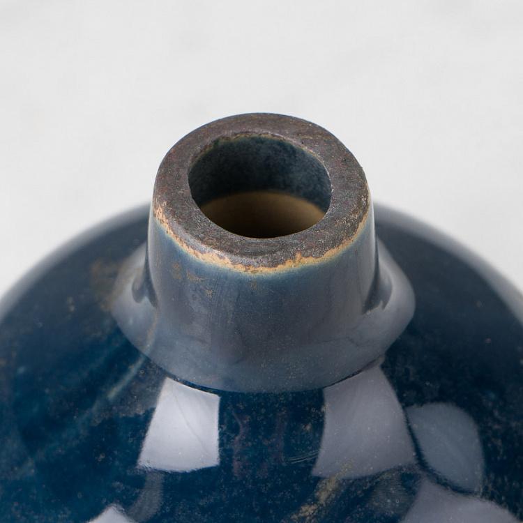 Керамическая тёмно-синяя мини-ваза Ceramic Vase Dark Blue Mini