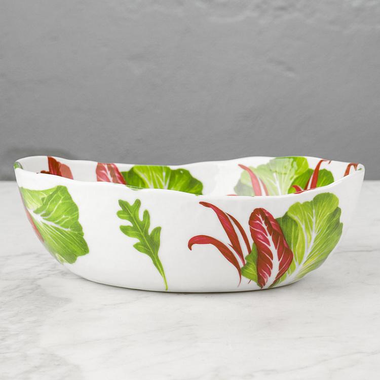 Овальная салатница Средиземноморская диета Листья салата Dieta Mediterranea Insalate Oval Bowl