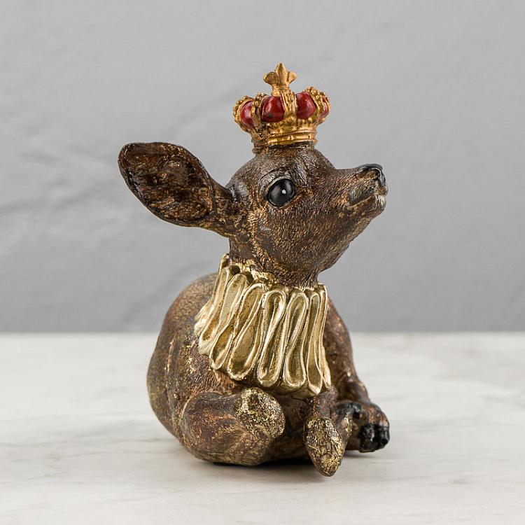 Статуэтка Золотой олень в короне Deer With Crown Brown Gold