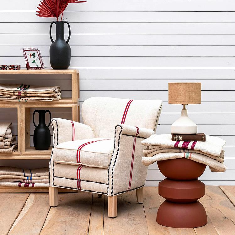 Кресло Тёрнер в обивке из винтажных хлопковых мешков Turner Armchair