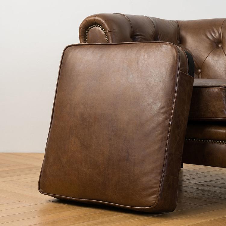 Трёхместный диван Парламент, красно-коричневые ножки Parlament 3 Seater, Red Brown Wood D