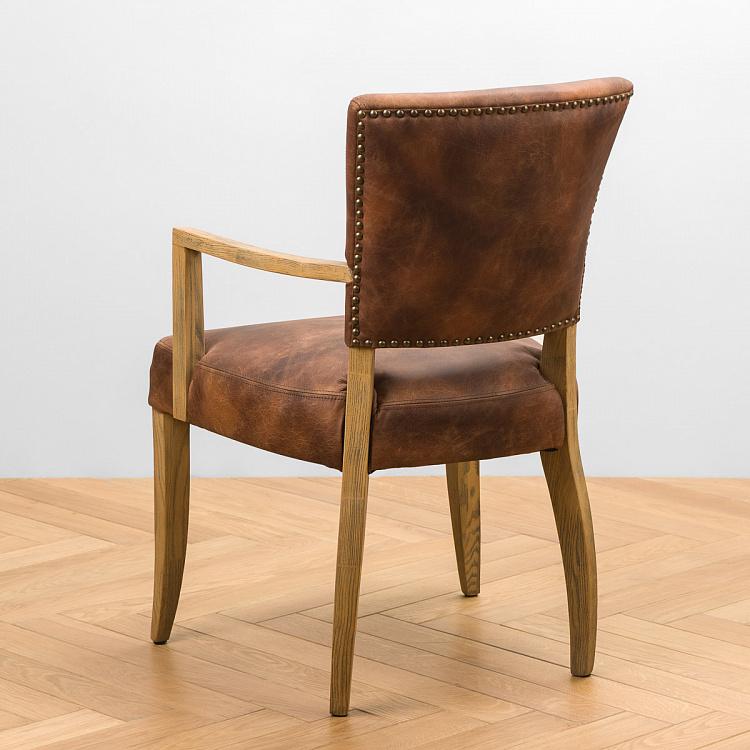 Стул Мами с подлокотниками, светлые ножки Mami Dining Chair With Arms, Oak Brown