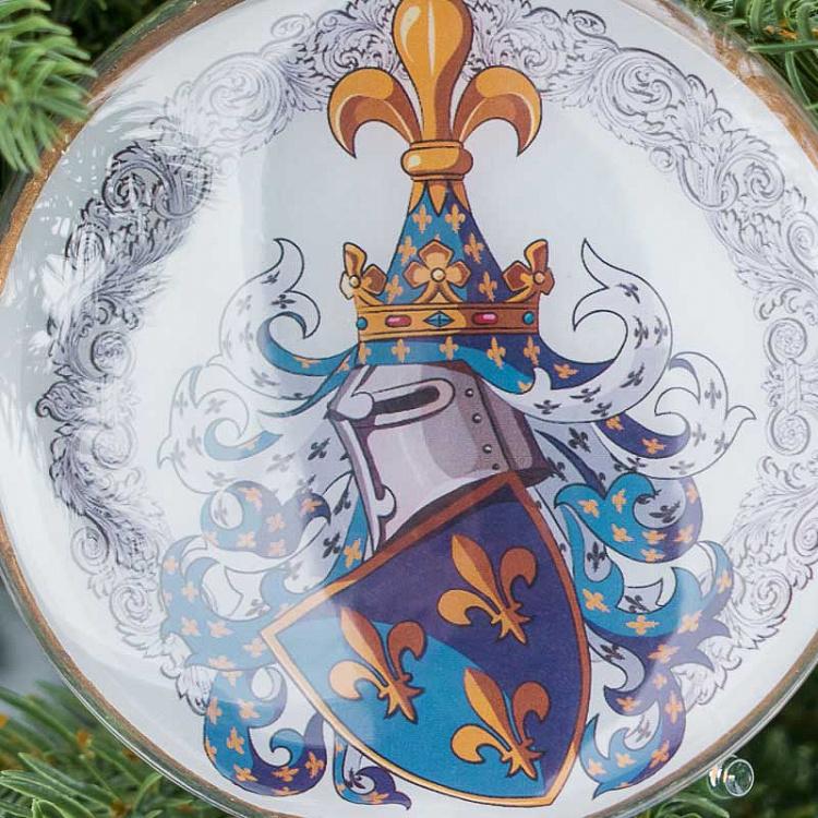 Ёлочная игрушка Медальон с гербом Королевская лилия Medallion With Coat Of Arms Fleur De Lis 10 cm