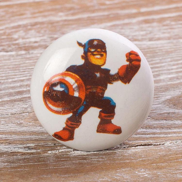 Мебельная ручка-кнопка Капитан Америка Superhero Captain America Knob