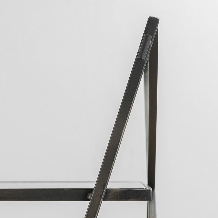 Железный стеллаж со стеклянными полками Зигзаг Iron Shelf Zig Zag Metal And Glass