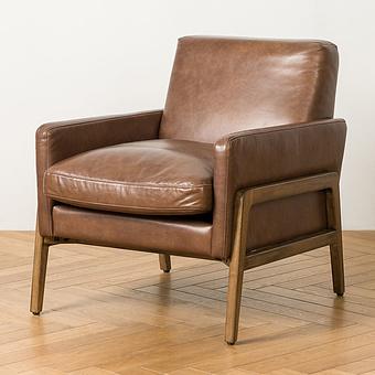 Кресло Cupertino Chair RM натуральная кожа Brown Franco