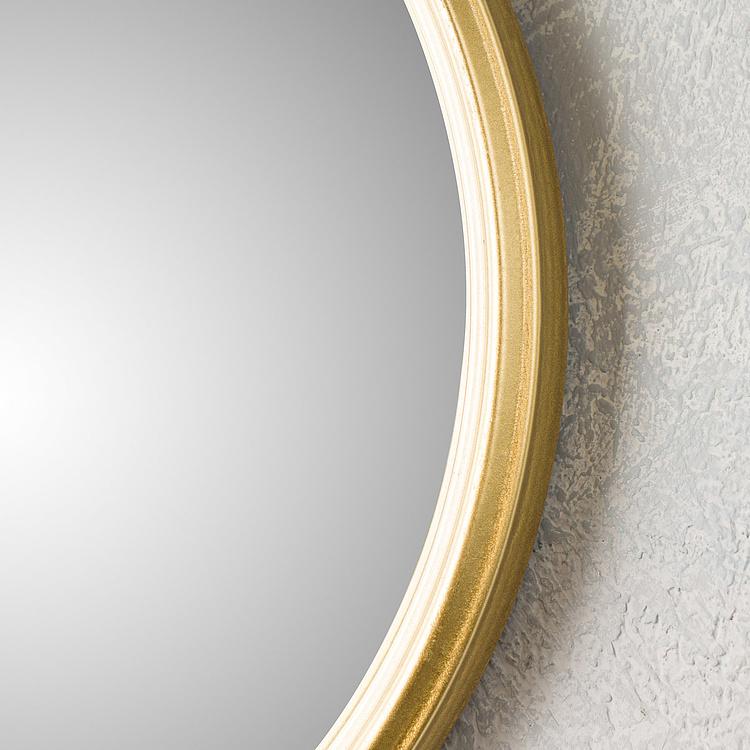 Круглое выпуклое зеркало в золотистой раме, S Gold Frame Convex Mirror Small