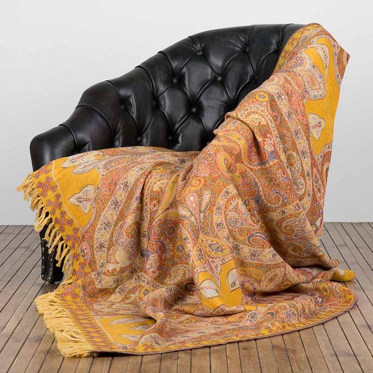 Двустороннее покрывало Варанаси, жаккард и варёная шерсть, 150x310 см Pure Wool Jacquard Throw Varanasi 150x310 cm