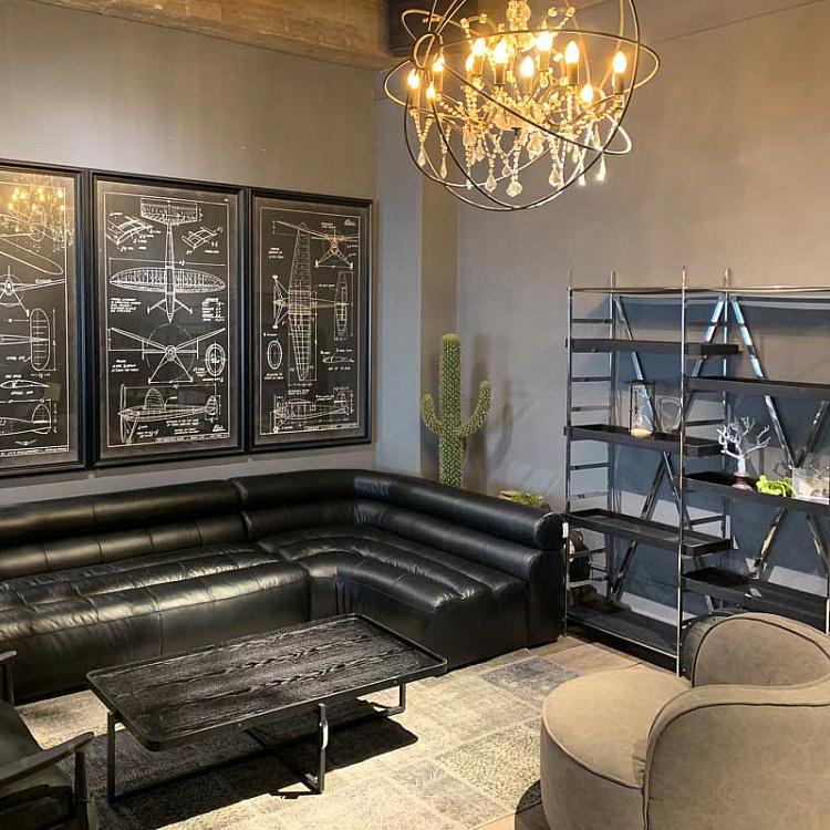 Стеллаж Марина, тёмное дерево Marina Etagere, Matt Black Wood RM