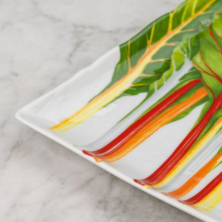 Прямоугольная сервировочная тарелка Средиземноморская диета Травы Dieta Mediterranea Erbette Rectangle Serving Plate