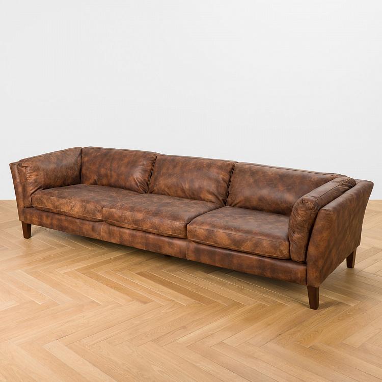 Четырёхместный диван Верона, тёмные ножки Verona 4 Seater, Oak Dark Brown