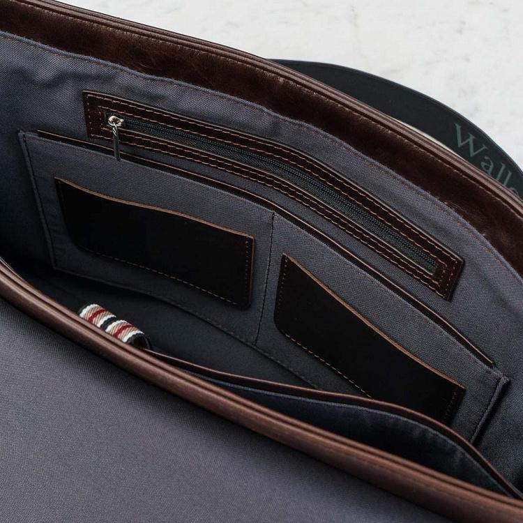 Кожаная мужская сумка-портфель Мессенджер Satchel Messenger Bag