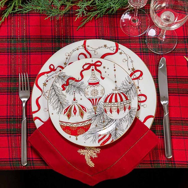 Десертная тарелка Новогодняя с ёлочными шарами New Year Balls Dessert Plate