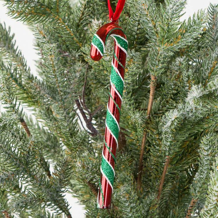 Ёлочная игрушка Красно-зелёная карамелька Caramel Red Green 17 cm