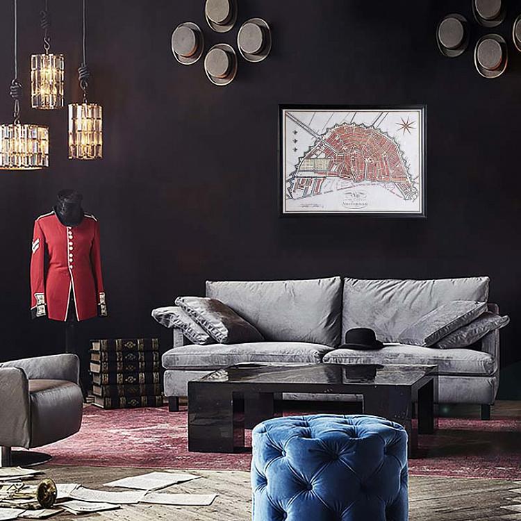 Картина-принт Карта Амстердама, S Map Amsterdam Small