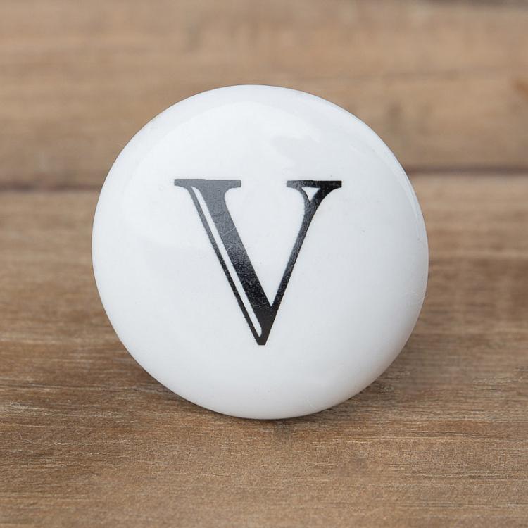 Мебельная ручка-кнопка Алфавит V Alphabet Knob V