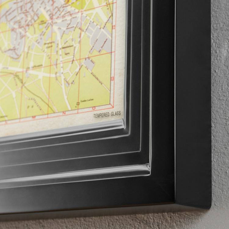 Картина-принт Карта Рима, чёрная рама Classic Map Rome, Black Wood