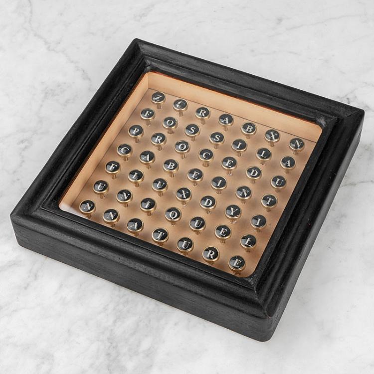 Настенное украшение Деревянный алфавит в раме Wooden Alphabet Frame Underwood