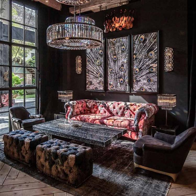 Панорамная картина-принт Хвост Павлина цветная, левая часть Animal Peacock Color 1 Left