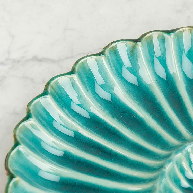 Круглое сервировочное блюдо Морская ракушка, L Aqua Round Shell Dish Large