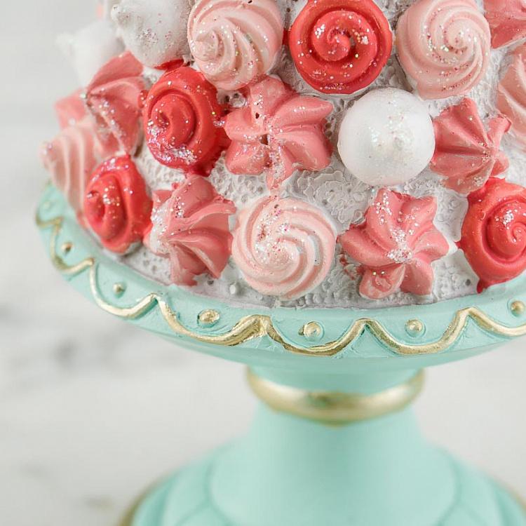 Новогодняя фигурка Сладкая ёлка зелёно-розовая Candy Cone Tree On Stand Pink Green 20,5 cm