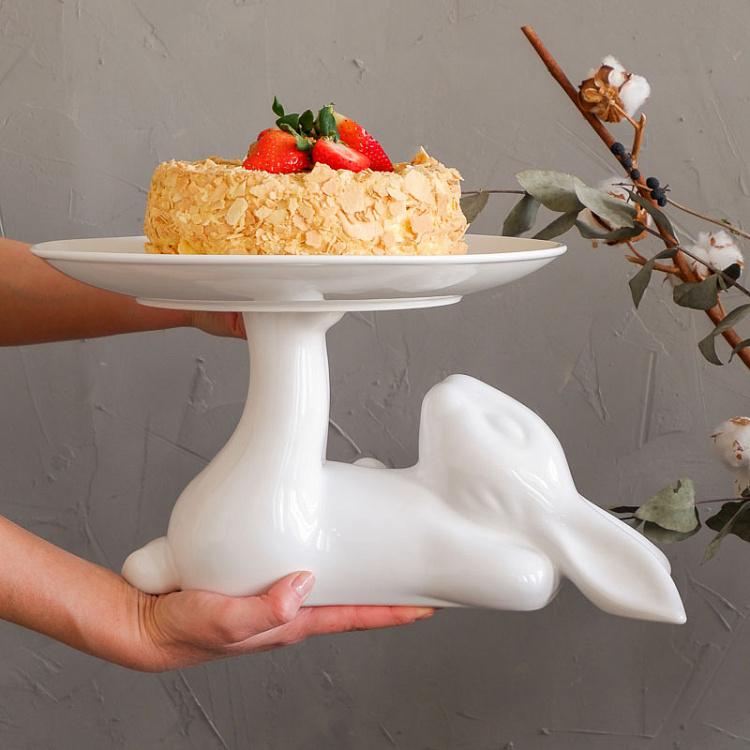 Сервировочная подставка-тортовница Кролик, L Decorative Plate Rabbit Large