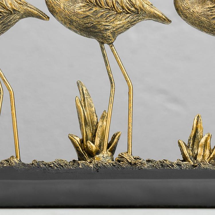 Подставка для мелочей Фламинго у зеркального пруда Golden Flamingos With Mirror Pond