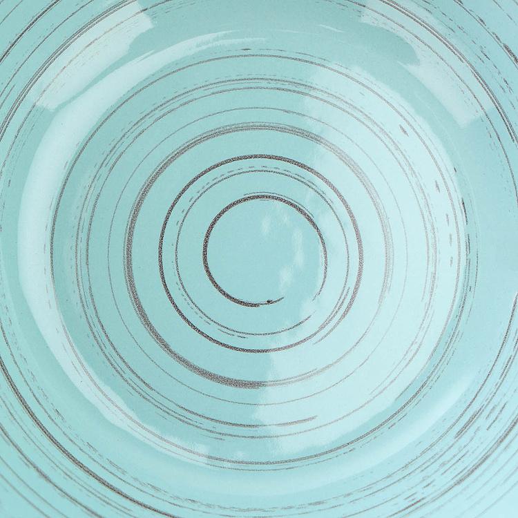 Сервировочная тарелка в деревенском стиле голубая Rustic Fare Serving Bowl Aqua