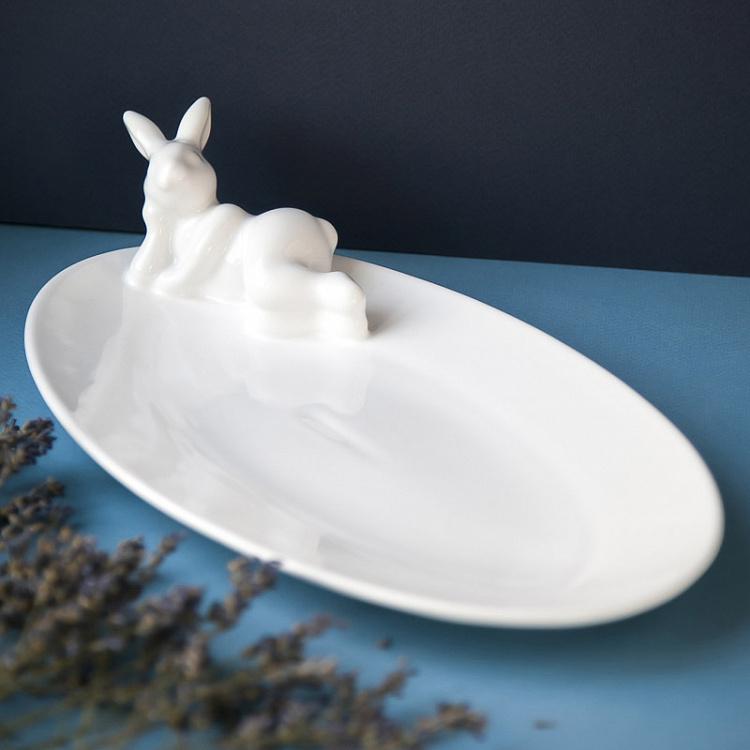 Овальное сервировочное блюдо Кролик Романтик Oval Serving Plate Rabbit Romantic
