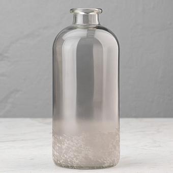 Grey-frosted Glass Bottle Vase Small