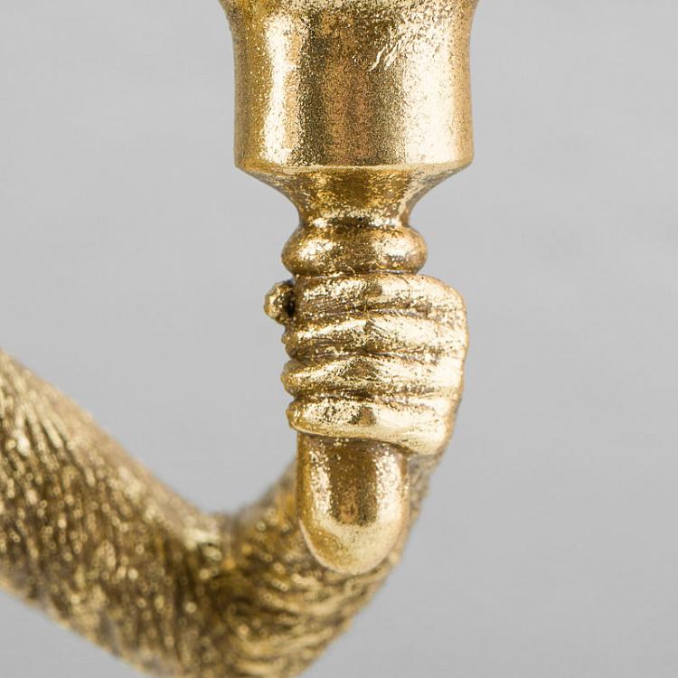 Золотой подсвечник Обезьяна Monkey Candle Holder Gold