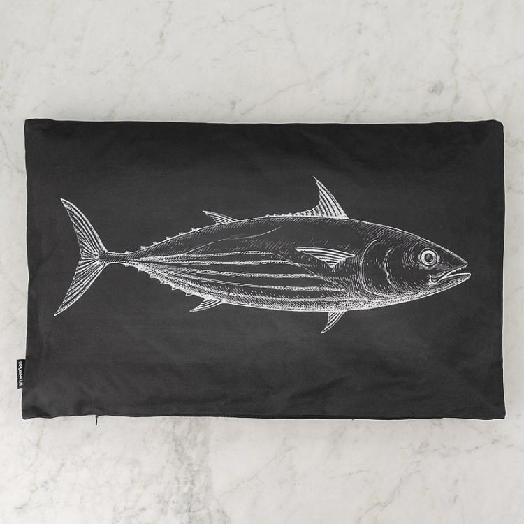 Чёрная декоративная подушка Рыба Cushion Fish Black