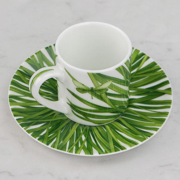 Кофейная пара Зелёная жизнь Life In Green Coffee Cup And Saucer