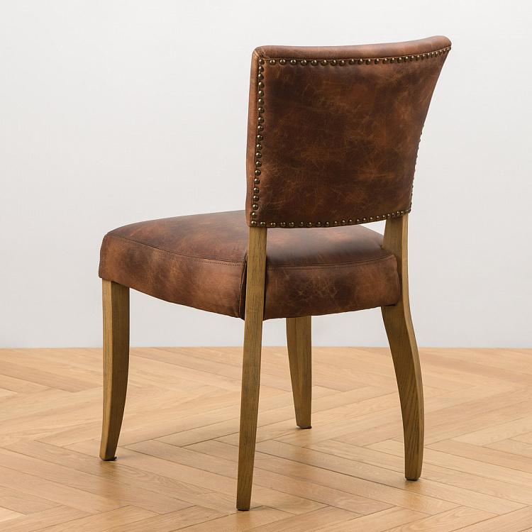 Стул Мами с заклёпками, светлые ножки Mami Dining Chair With Studs, Oak Brown