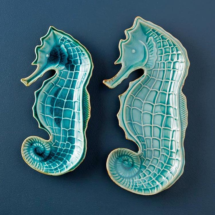 Сервировочное блюдо Морской конёк, L Aqua Seahorse Dish Large