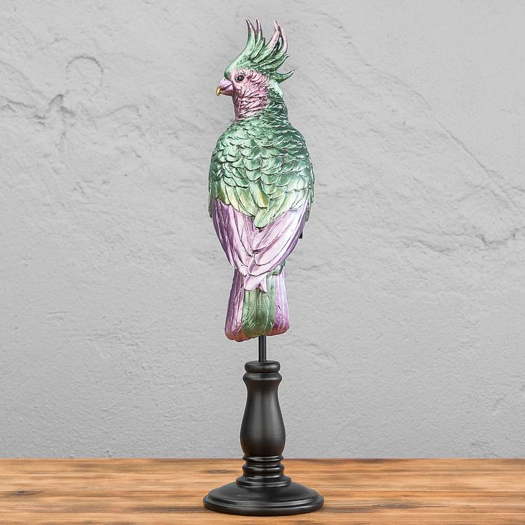 Статуэтка Попугай на подставке Parrot Bird On Stand Purple Green