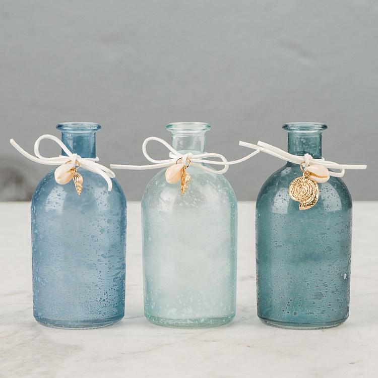 Набор из трёх декоративных мини-бутылок с ракушками Set Of 3 Decorative Bottles With Shells