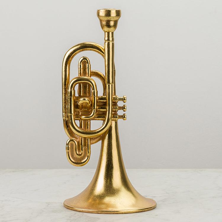 Подсвечник Труба Trumpet Candle Holder Gold