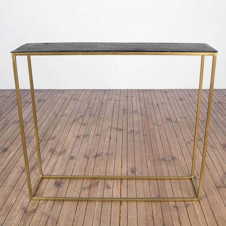 Комплект из двух консольных столов из дерева манго Set Of 2 Consoles Mango And Antique Gold